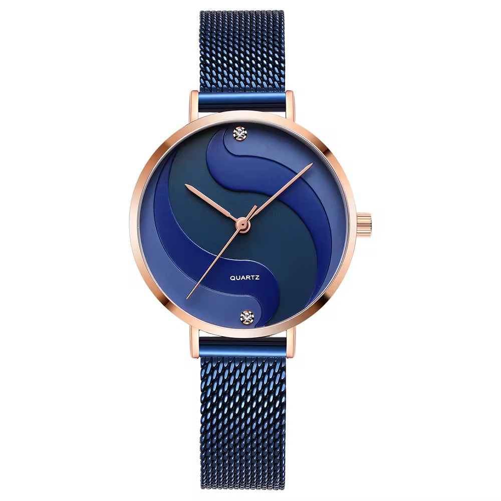 Wave Watch - Blue stainless steel (Women's watch, Quartz)