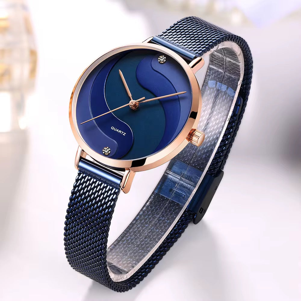Wave Watch - Blue stainless steel (Women's watch, Quartz)